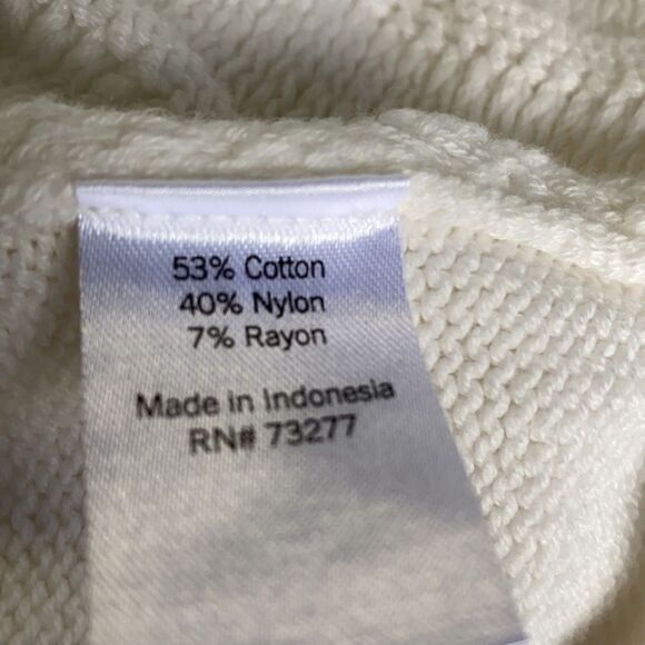 SONOMA Herringbone Pattern Crewneck Long Sleeve Sweater White Women Size M - Picture 5 of 9